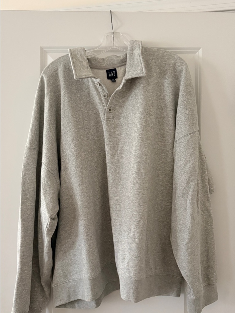 GAP Men’s Light Gray Collared Crewneck Pullover